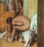 After the Bath. Woman Drying her feet 1886